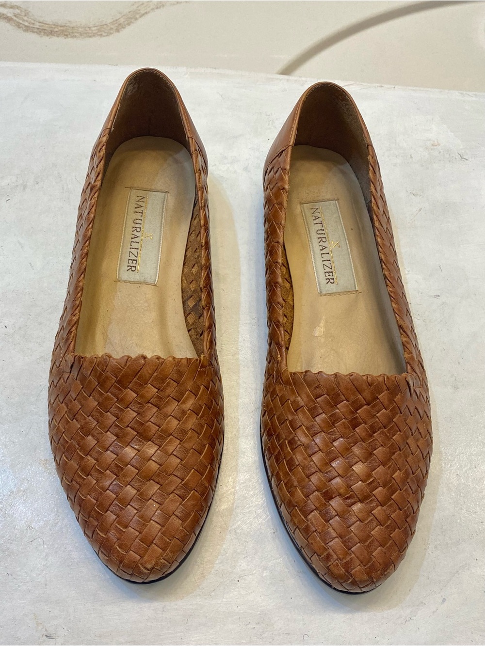 Naturalizer Firenze woven leather loafers size 7.5M good condition clean interio